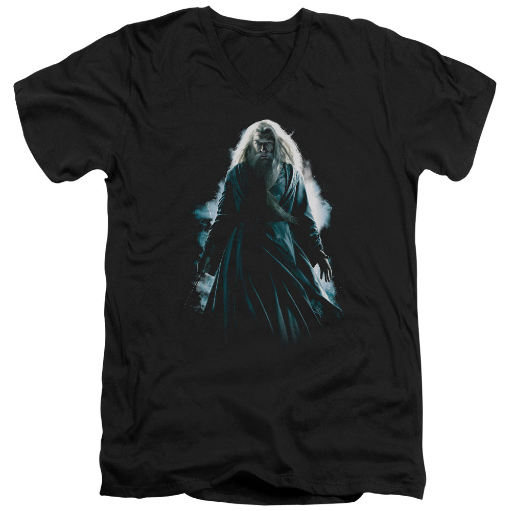 Harry Potter Dumbledore Burst Mens Slim Fit V-Neck T Shirt Black