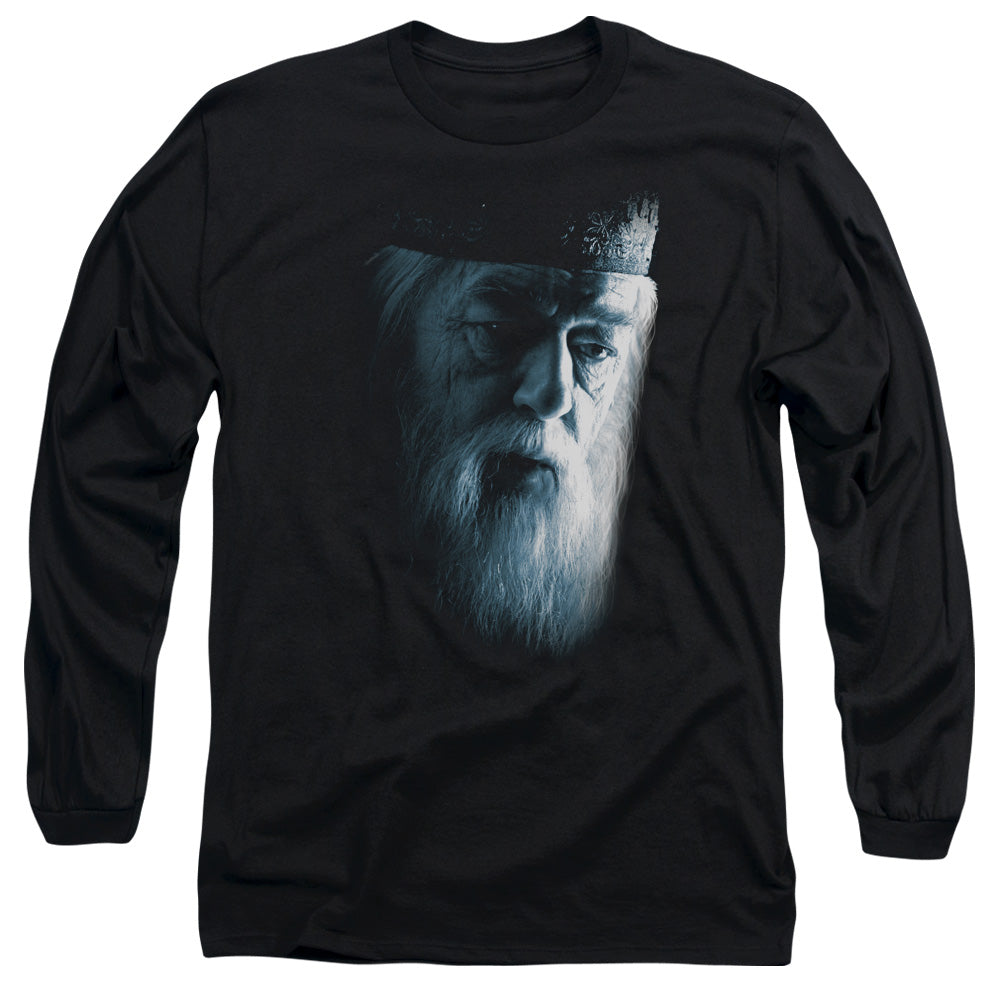 Harry Potter Dumbledore Face Mens Long Sleeve Shirt Black Officially Licensed
