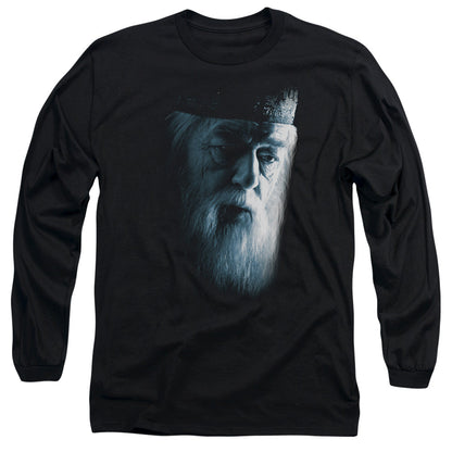 Harry Potter Dumbledore Face Mens Long Sleeve Shirt Black Officially Licensed