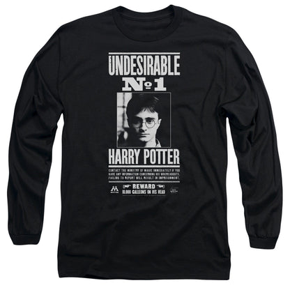 Harry Potter Undesirable No 1 Mens Long Sleeve Shirt Black