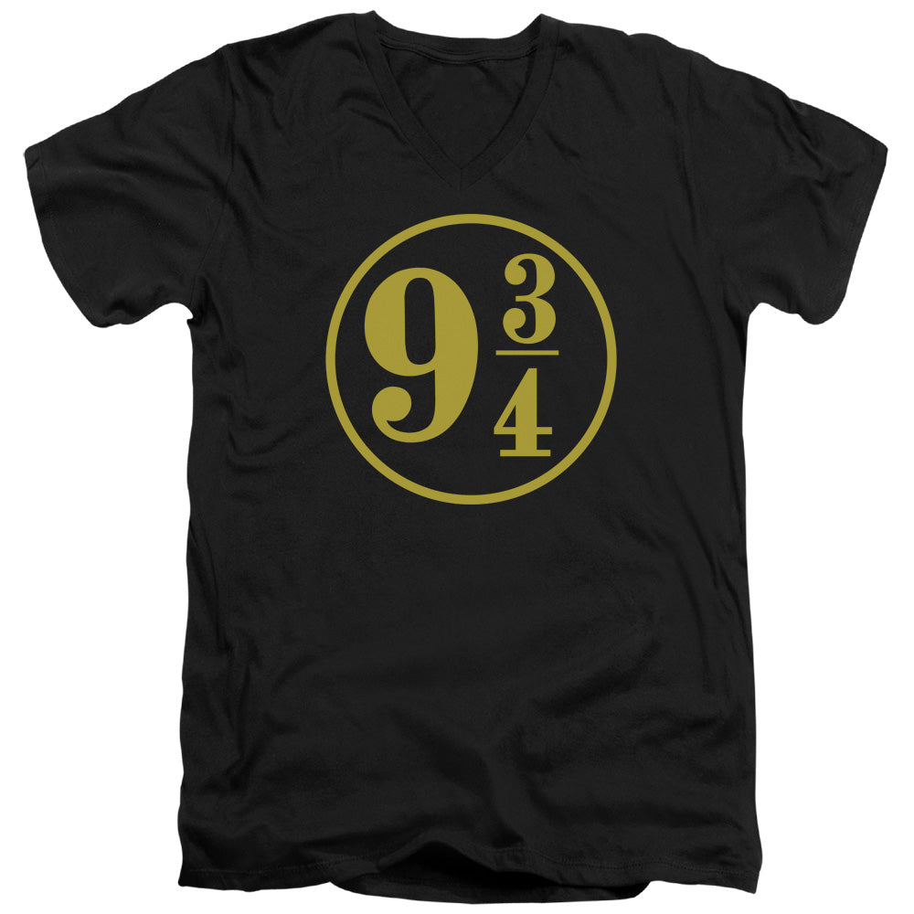 Harry Potter 9 3 4 Mens Slim Fit V-Neck T Shirt Black