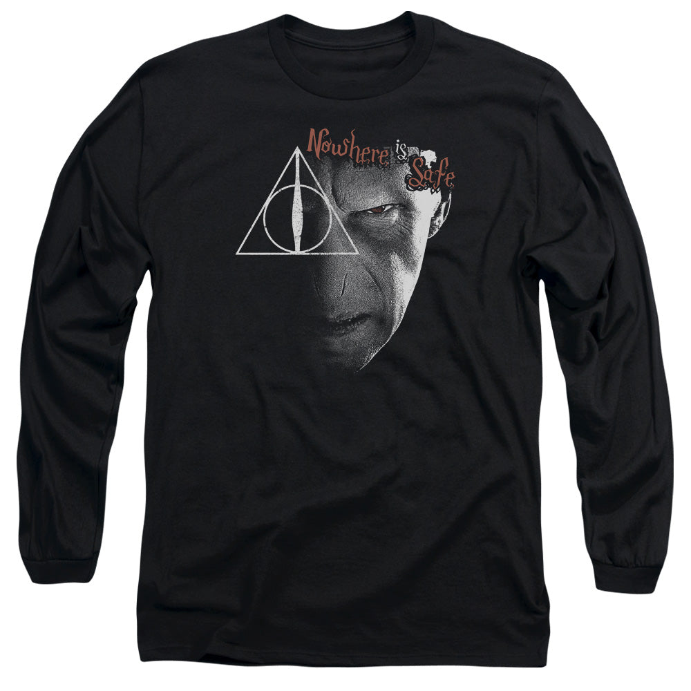 Harry Potter Nowhere Is Safe Mens Long Sleeve Shirt Black Officially Licensed
