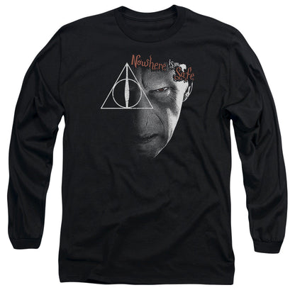 Harry Potter Nowhere Is Safe Mens Long Sleeve Shirt Black Officially Licensed