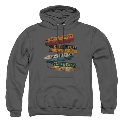 Harry Potter Burnt Banners Mens Hoodie Charcoal