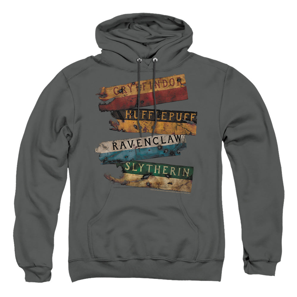 Harry Potter Burnt Banners Mens Hoodie Charcoal