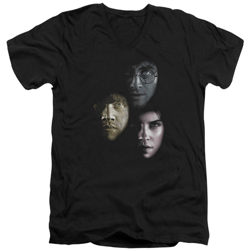Harry Potter Hero Heads Mens Slim Fit V-Neck T Shirt Black