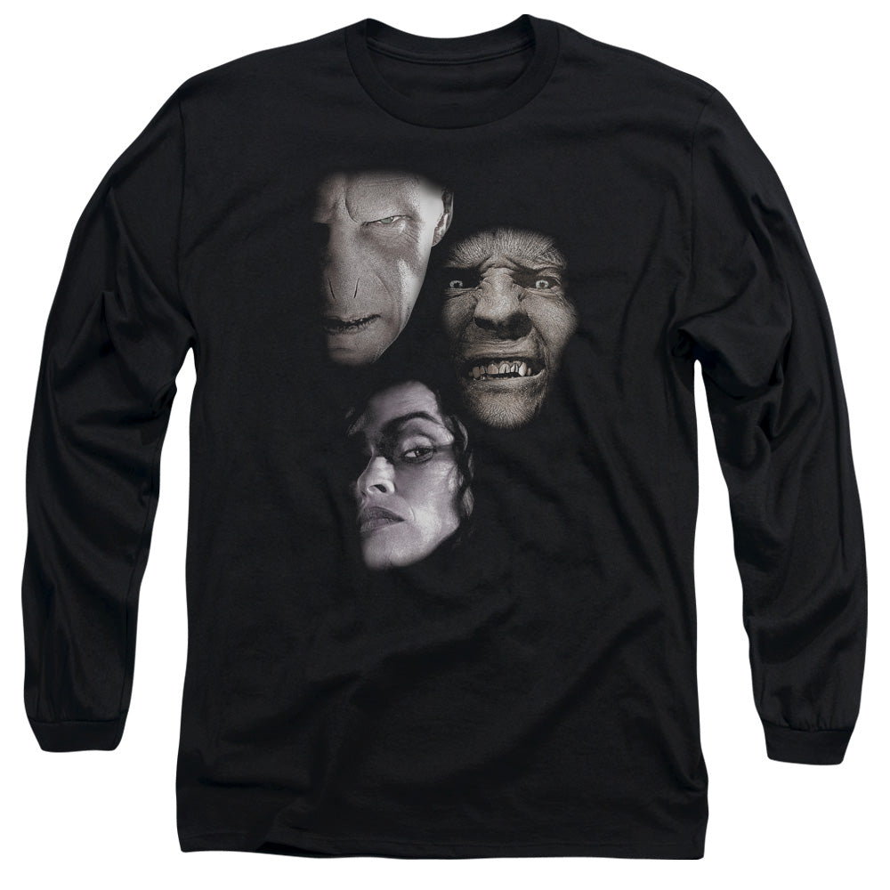 Harry Potter Villian Heads Mens Long Sleeve Shirt Black Officially Licensed