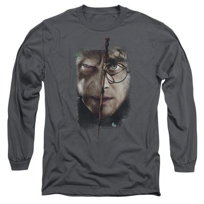 Harry Potter It All Ends Here Mens Long Sleeve Shirt Charcoal Officially Licensed