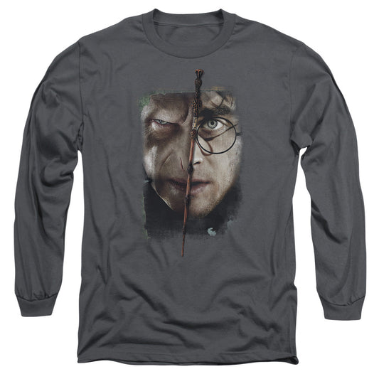 Harry Potter It All Ends Here Mens Long Sleeve Shirt Charcoal Officially Licensed
