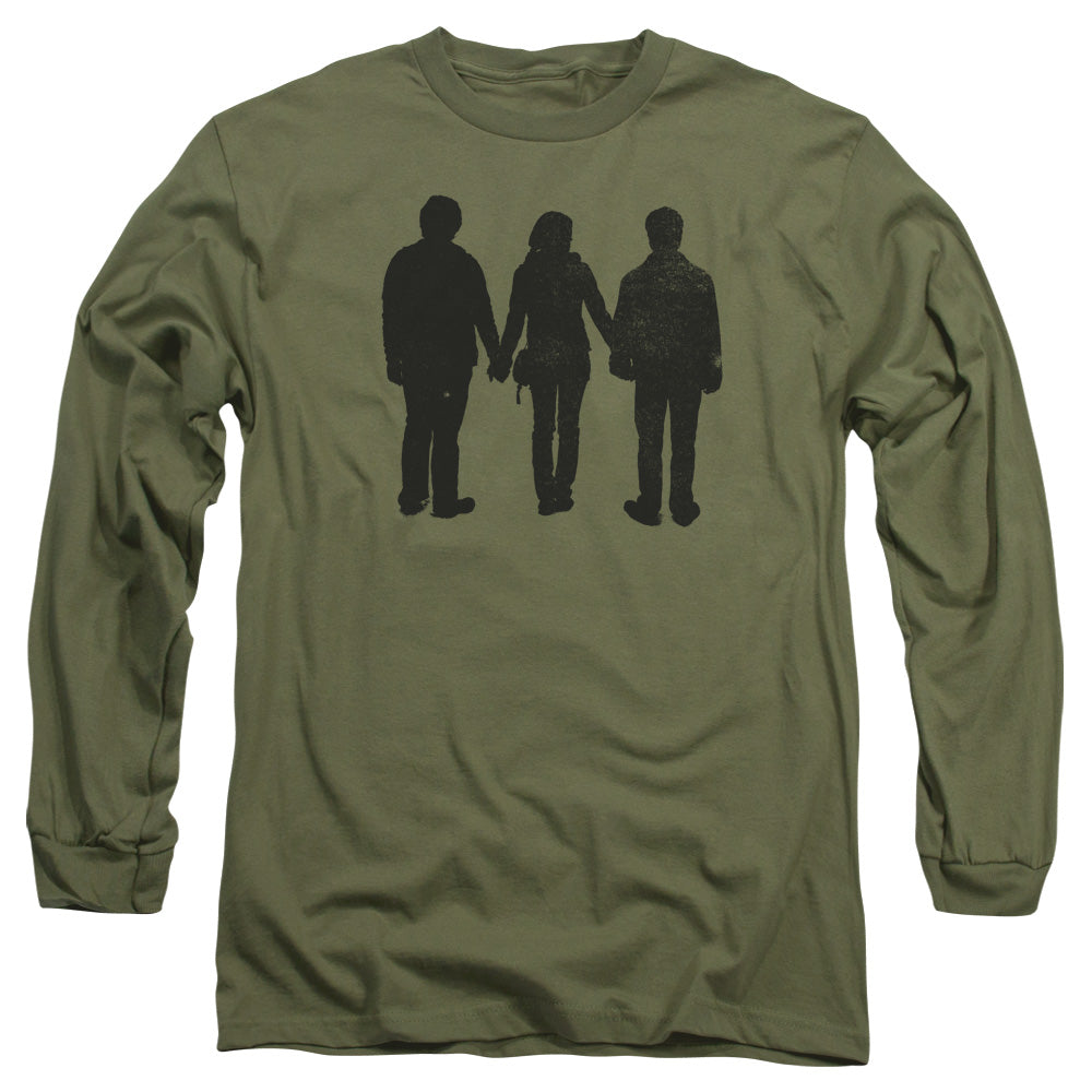 Harry Potter Three Stand Alone Mens Long Sleeve Shirt Military Green Officially Licensed