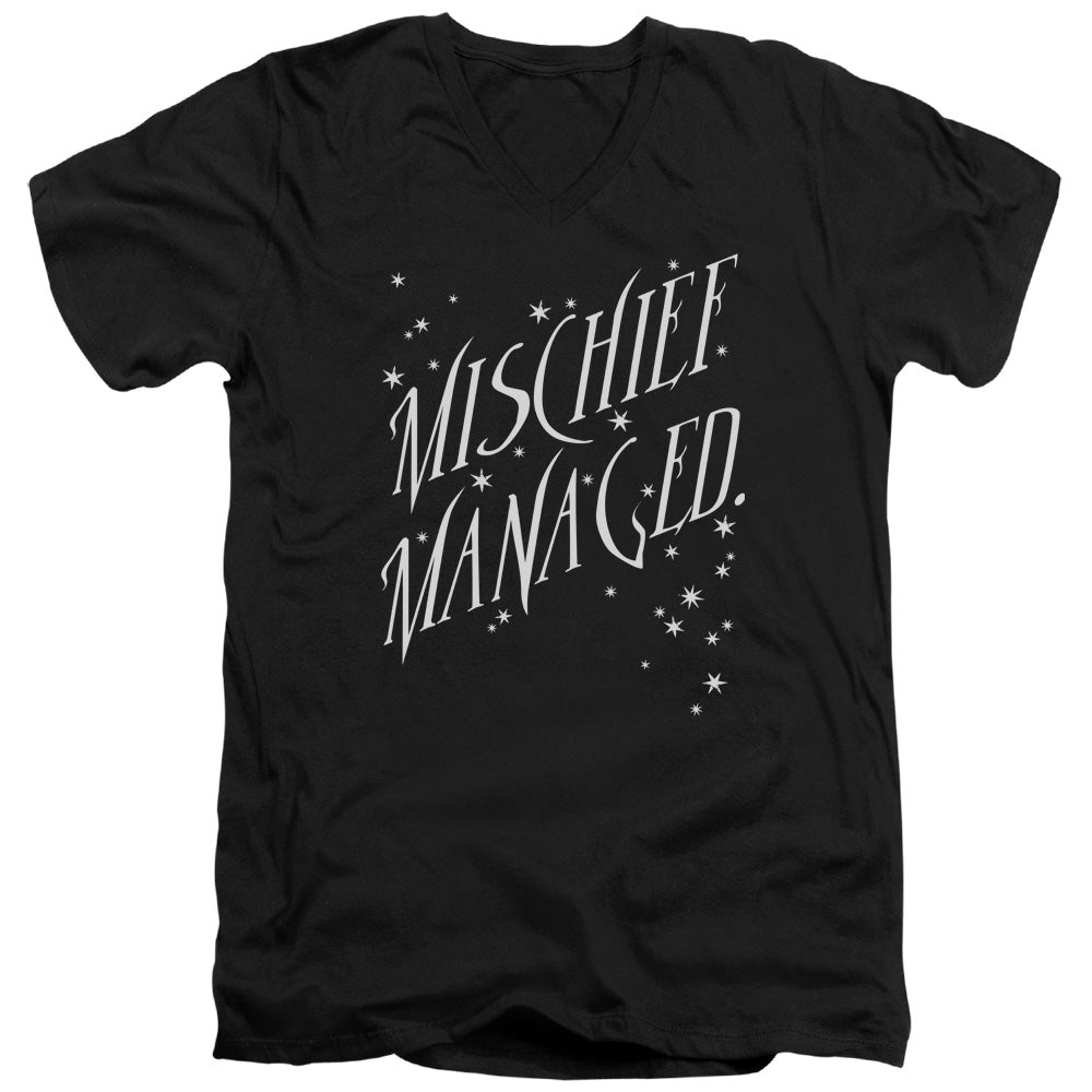 Harry Potter Mischief Managed 4 Mens Slim Fit V-Neck T Shirt Black