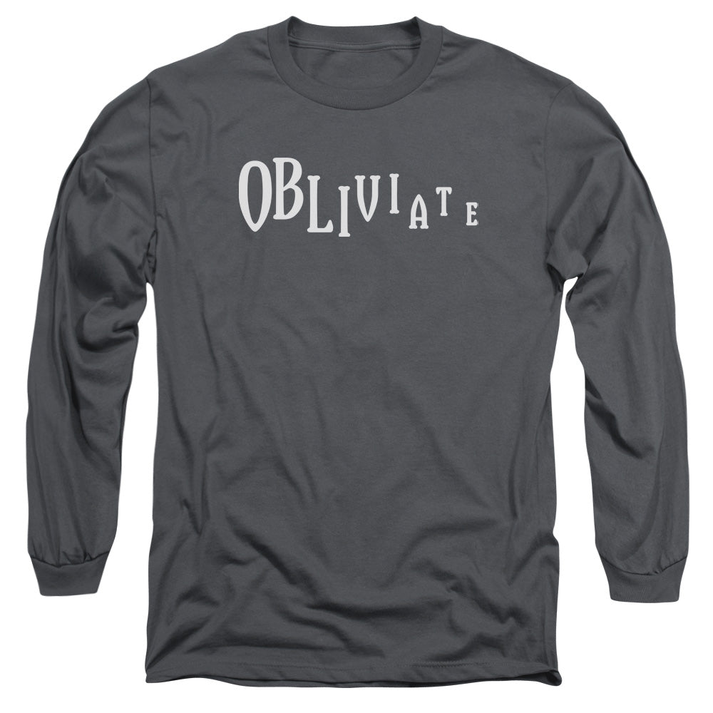 Harry Potter Obliviate Mens Long Sleeve Shirt Charcoal Officially Licensed