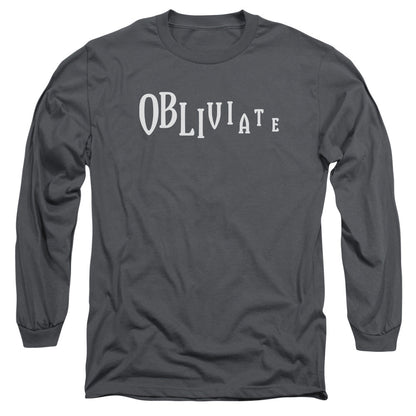 Harry Potter Obliviate Mens Long Sleeve Shirt Charcoal Officially Licensed