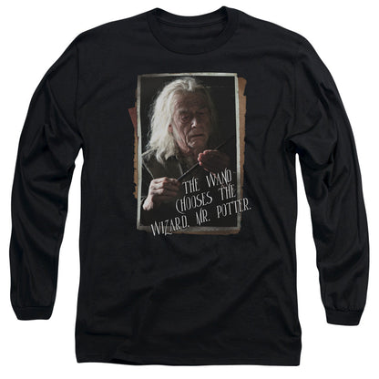 Harry Potter Olivander Mens Long Sleeve Shirt Black Officially Licensed