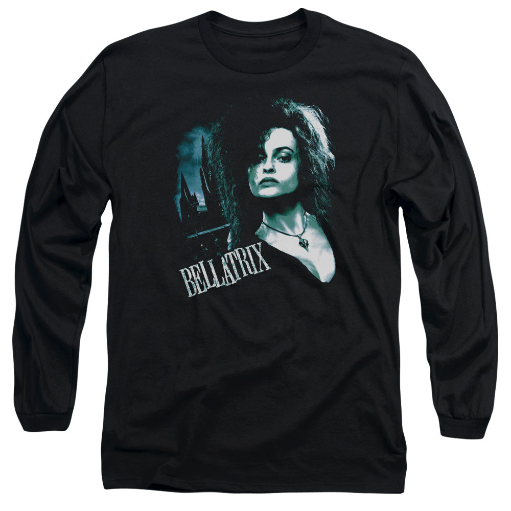 Harry Potter Bellatrix Closeup Mens Long Sleeve Shirt Black Officially Licensed