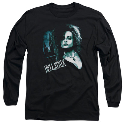 Harry Potter Bellatrix Closeup Mens Long Sleeve Shirt Black Officially Licensed