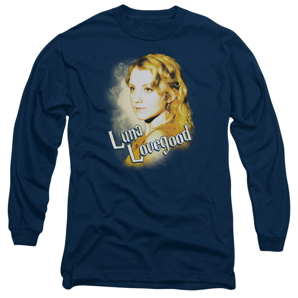 Harry Potter Luna Closeup Mens Long Sleeve Shirt Navy Officially Licensed