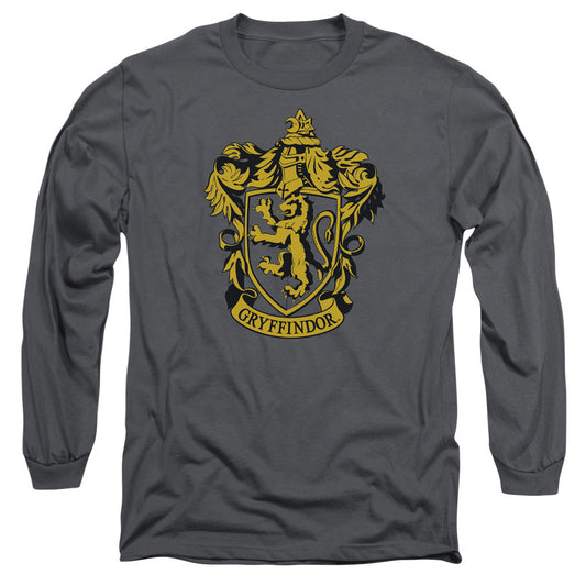 Harry Potter Gryffindor Crest Mens Long Sleeve Shirt Charcoal Officially Licensed