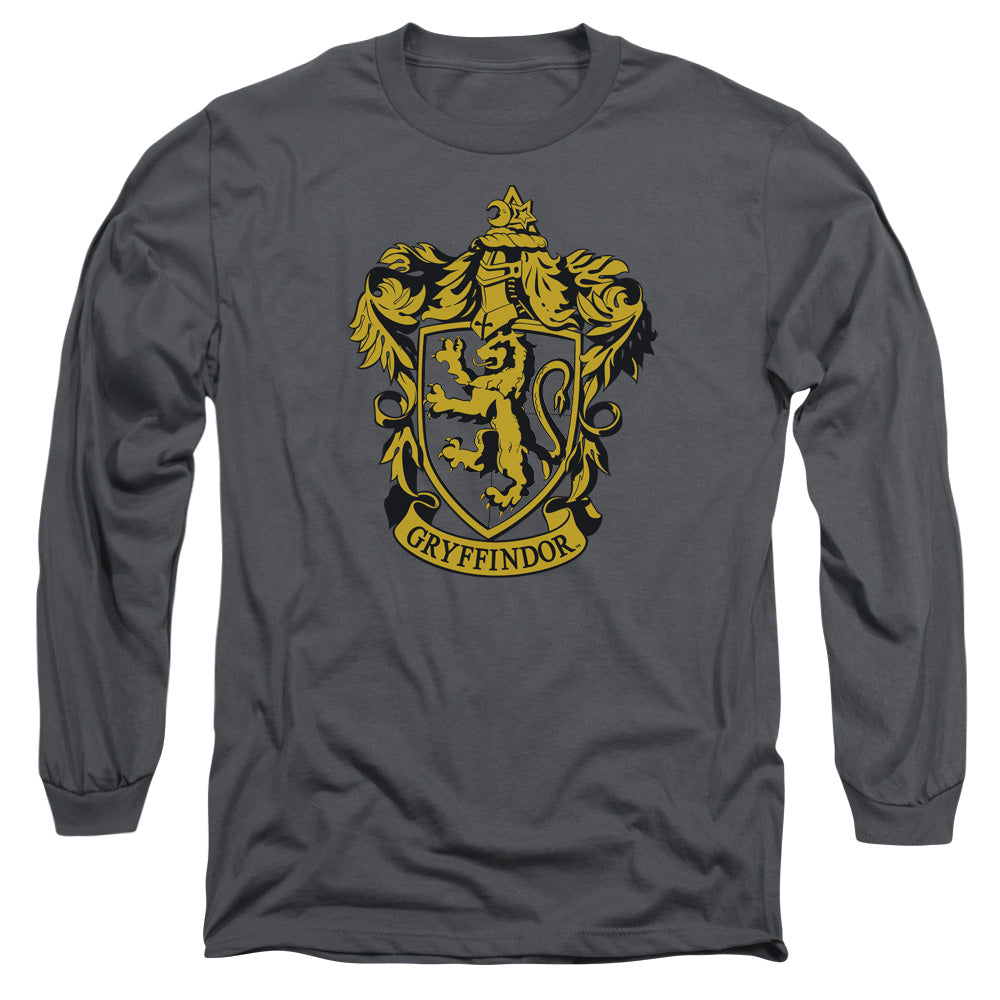 Harry Potter Gryffindor Crest Mens Long Sleeve Shirt Charcoal Officially Licensed