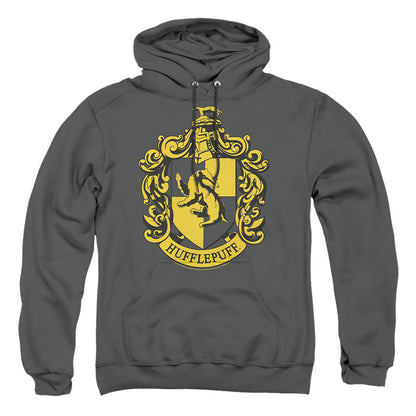 Harry Potter Hufflepuff Crest Mens Hoodie Charcoal