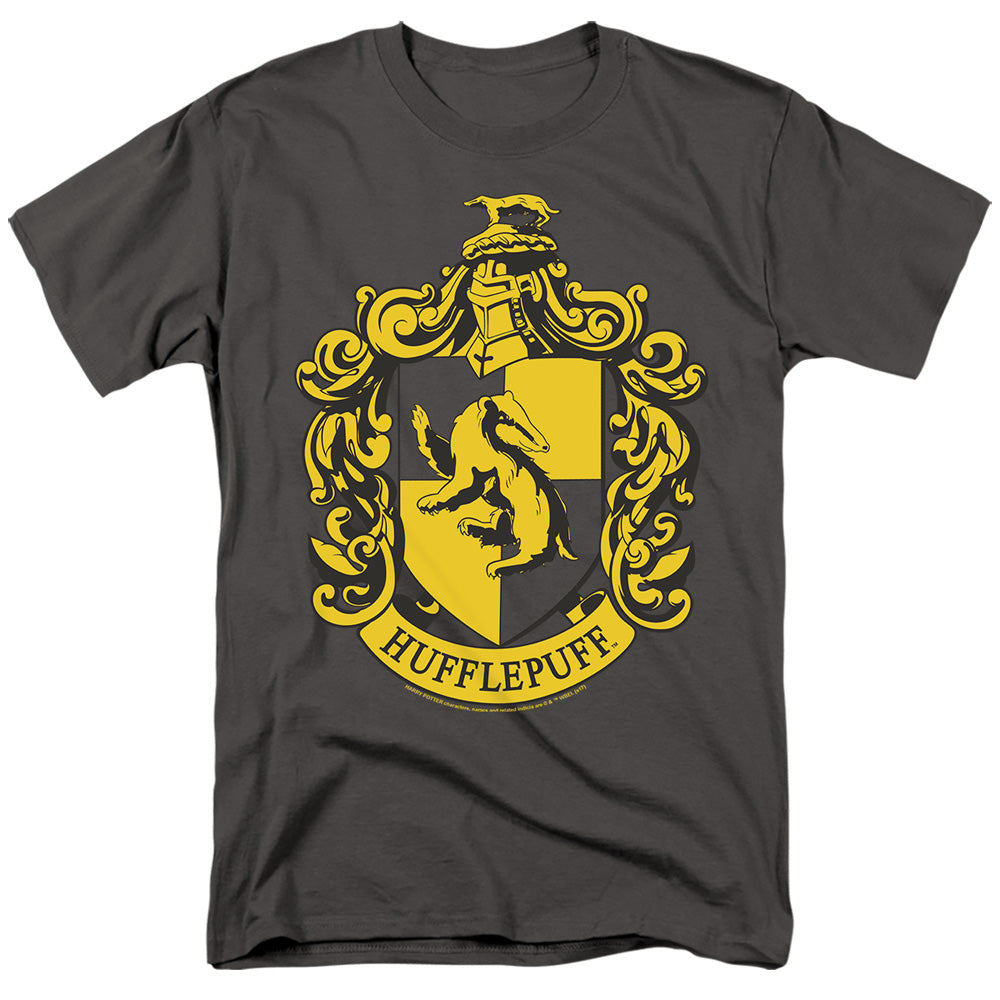 Harry Potter Hufflepuff Crest Mens T Shirt Charcoal