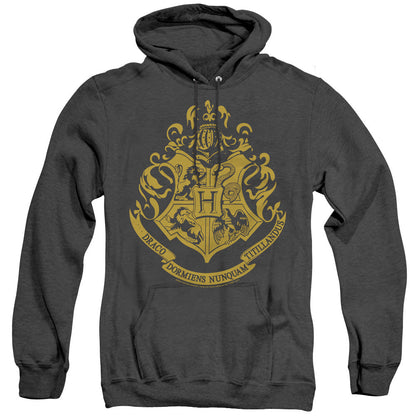Harry Potter Hogwarts Crest Heather Mens Hoodie Black