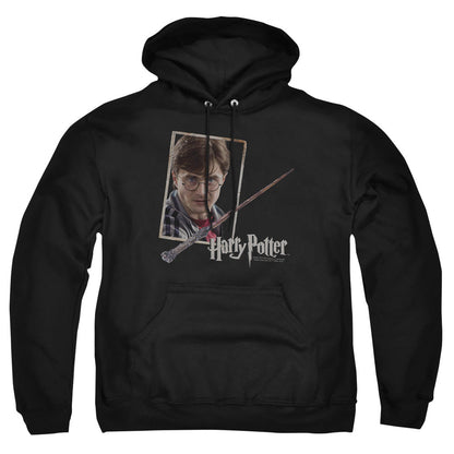 Harry Potter Harrys Wand Portrait Mens Hoodie Black