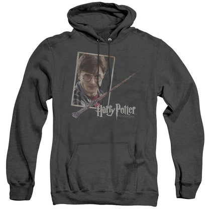 Harry Potter Harrys Wand Portrait Heather Mens Hoodie Black