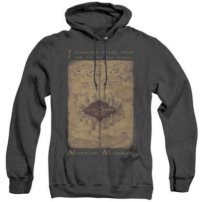 Harry Potter Marauders Map Words Heather Mens Hoodie Black