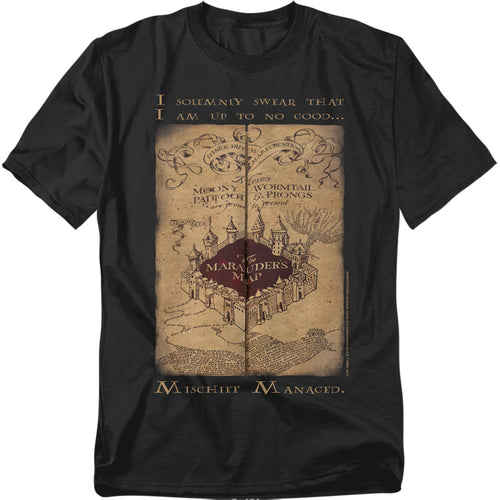 Harry Potter Marauders Map Words Mens T Shirt Black