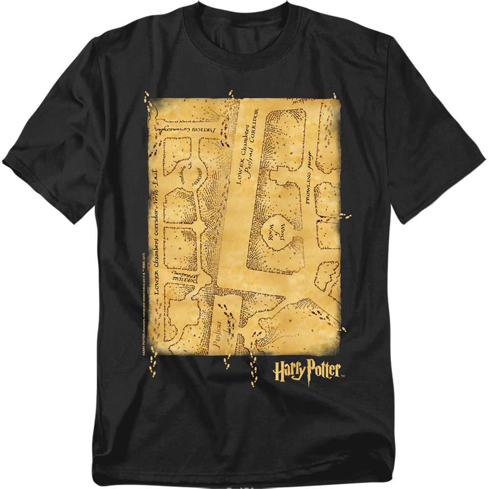 Harry Potter Marauders Map Interior Mens T Shirt Black