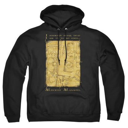 Harry Potter Marauders Map Interior Words Mens Hoodie Black