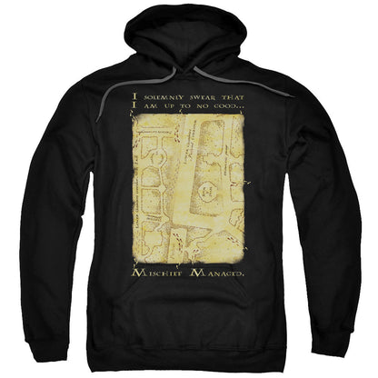 Harry Potter Marauders Map Interior Words Mens Hoodie Black