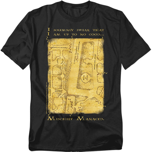 Harry Potter Marauders Map Interior Words Mens T Shirt Black