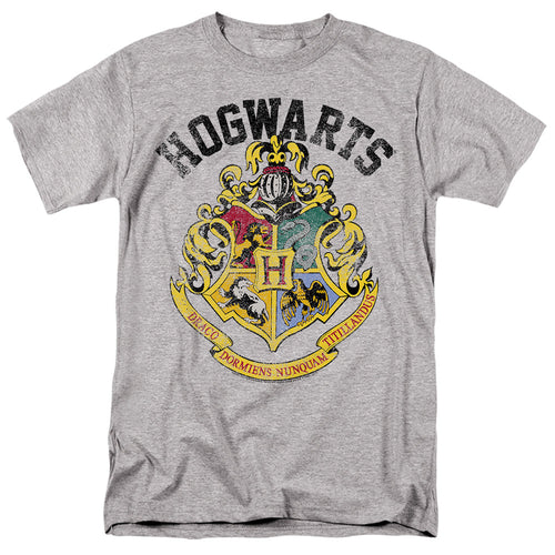 Harry Potter Hogwarts Crest Mens T Shirt Athletic Heather