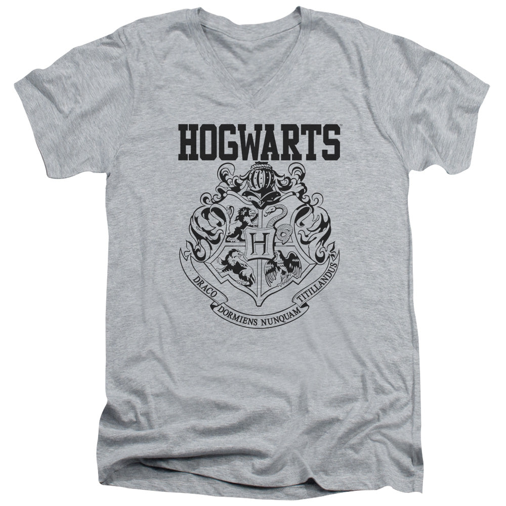 Harry Potter Hogwarts Athletic Mens Slim Fit V-Neck T Shirt Athletic Heather