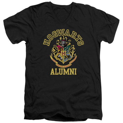 Harry Potter Hogwarts Alumni Mens Slim Fit V-Neck T Shirt Black