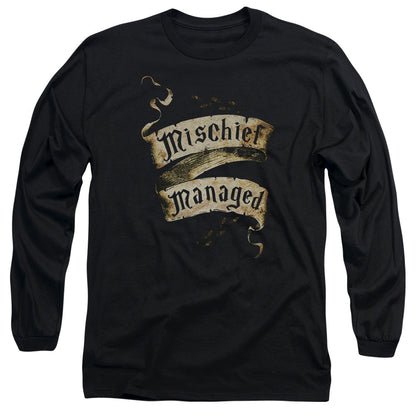 Harry Potter Mischief Managed Mens Long Sleeve Shirt Black Officially Licensed