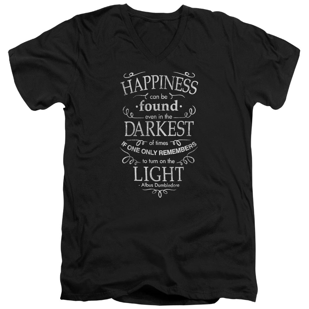 Harry Potter Happiness Mens Slim Fit V-Neck T Shirt Black