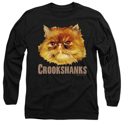 Harry Potter Crookshanks Color Mens Long Sleeve Shirt Black Officially Licensed