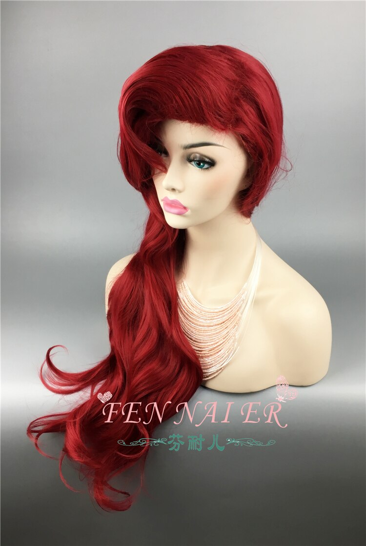 Little Mermaid Ariel Cosplay Wig with Cap