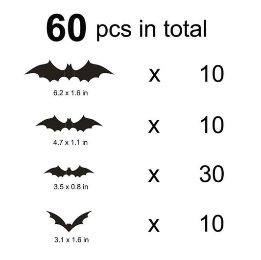 3D Wall Bat Stickers For Halloween