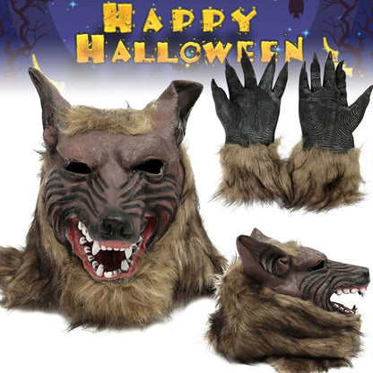 Halloween Latex Rubber Wolf Head Hair
