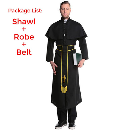 Adult Halloween Jesus Priest Cross Suit
