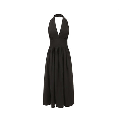 Marilyn Monroe White V-Neck Halter Dress