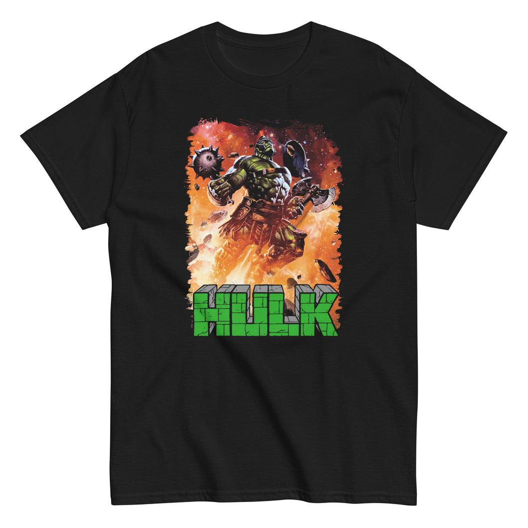 Hulk Bursting Animated Mens T-Shirt Black