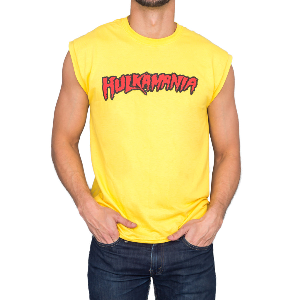 Hulk Hogan Hulkamania Sleeveless Mens T Shirt Yellow