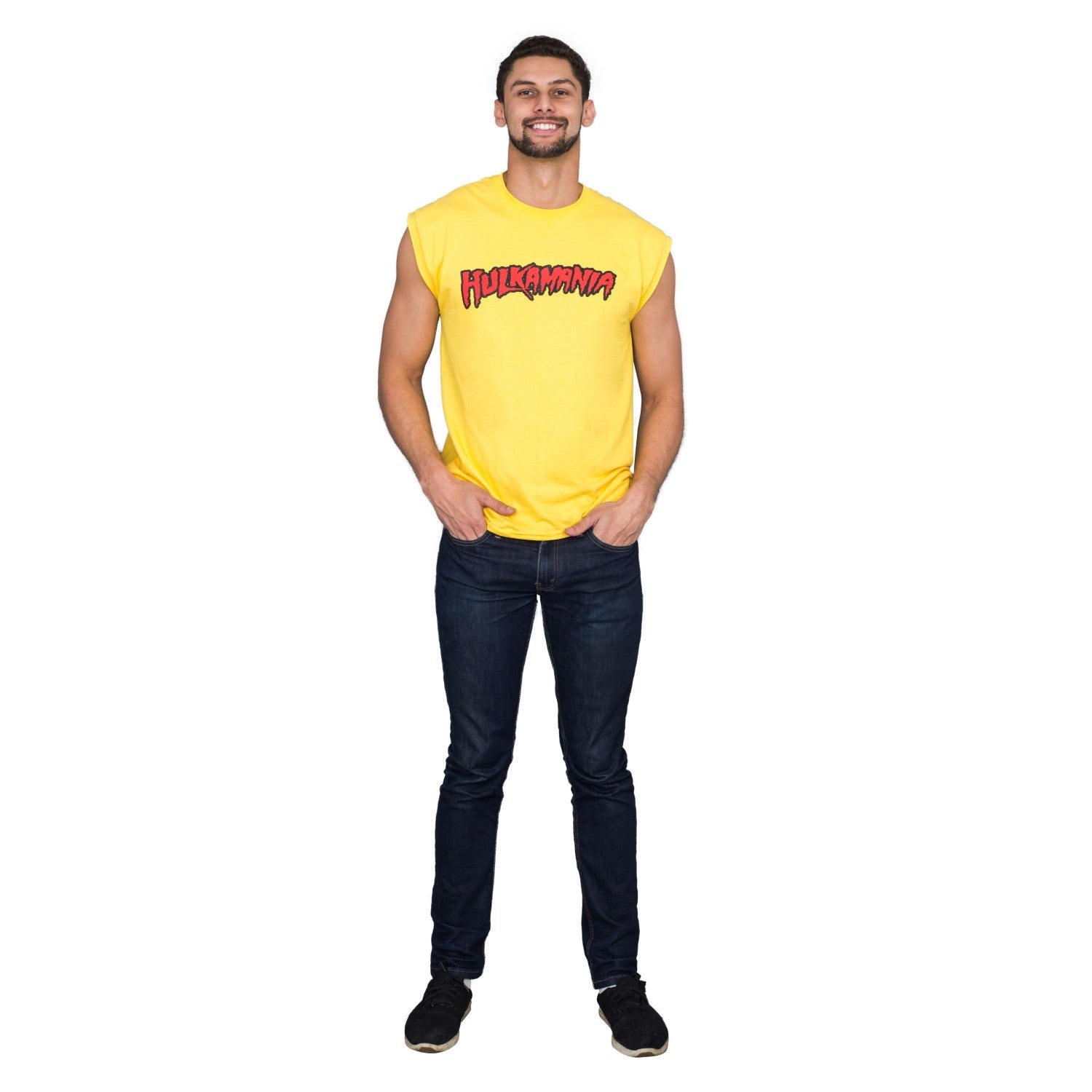 Hulk Hogan Hulkamania Sleeveless Mens T Shirt Yellow