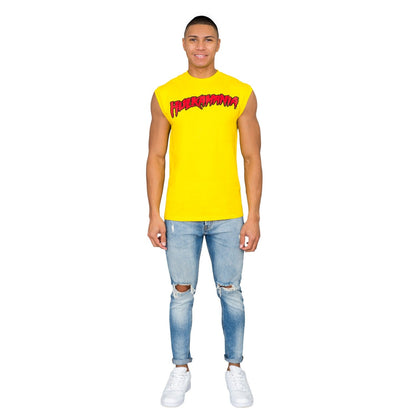 Hulk Hogan Hulkamania Sleeveless Mens T Shirt Yellow