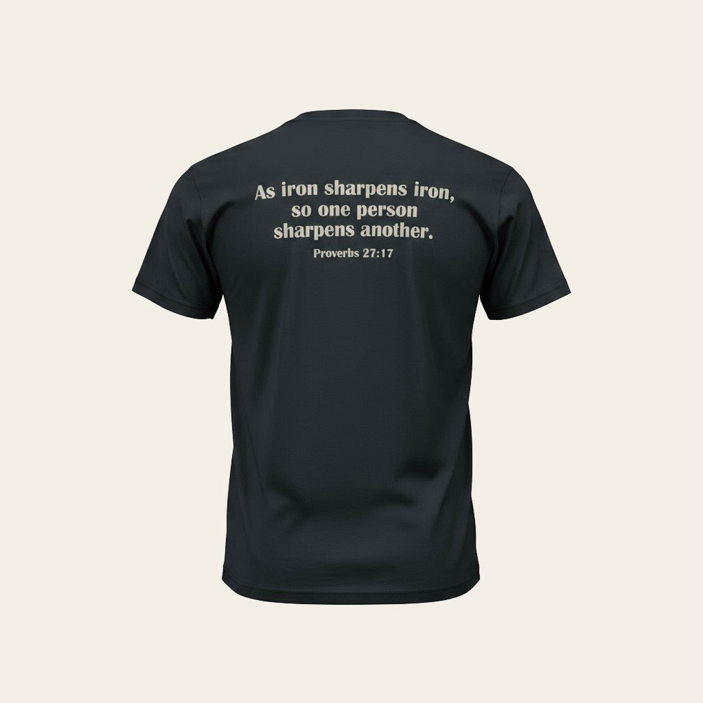 Iron Sharpens Iron 27:17 Proverbs Mens T Shirt